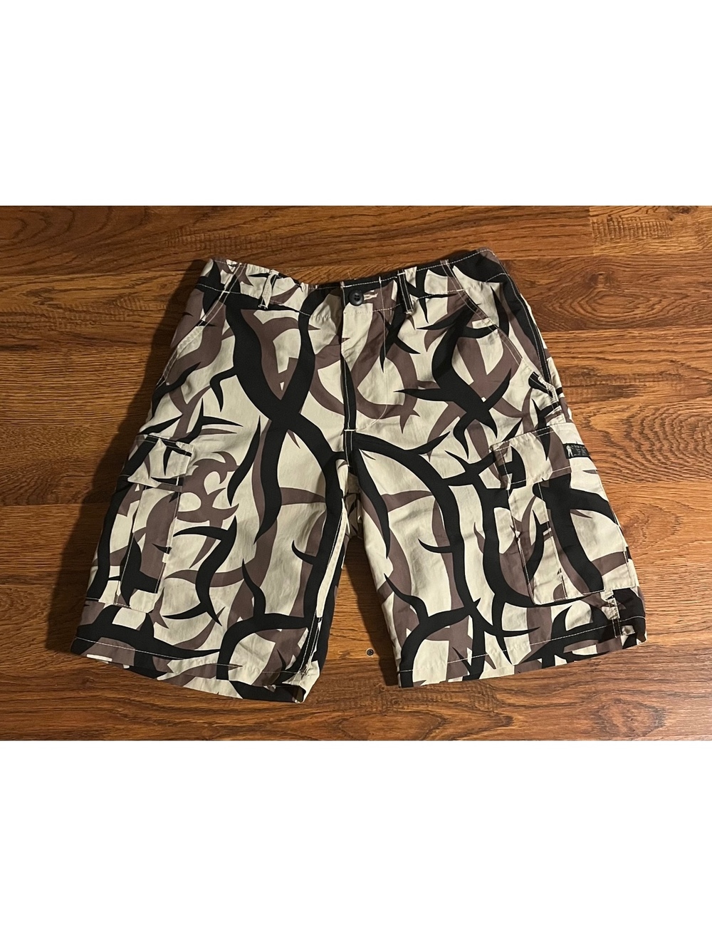 A Bathing Ape Bape Camouflage Cargo Shorts 100% Nylon Size S